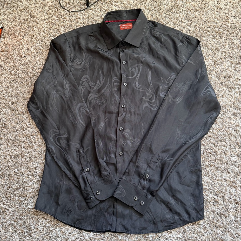 Consequence Men's Black Patterned Shirt Size Large